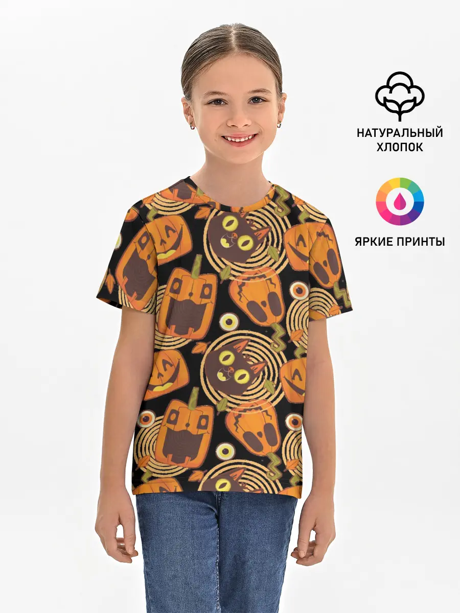 Детская базовая футболка / Patern Halloween 10