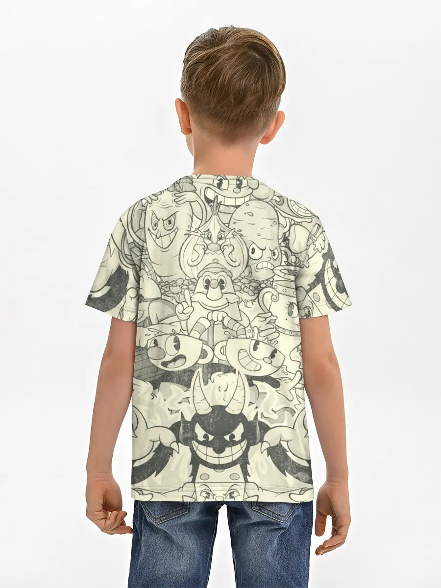Детская базовая футболка / Cuphead and Devil