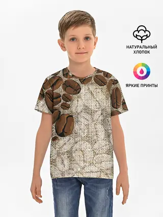 Детская базовая футболка / Кофейные зёрна