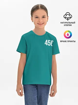 Детская базовая футболка / Игра в кальмара: Сон Ки Хун 456