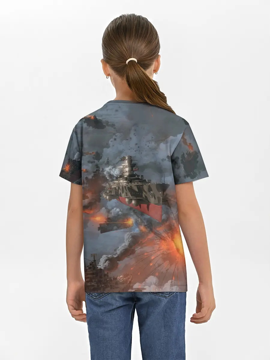 Детская базовая футболка / Стимпанк бой | Steampunk Ship