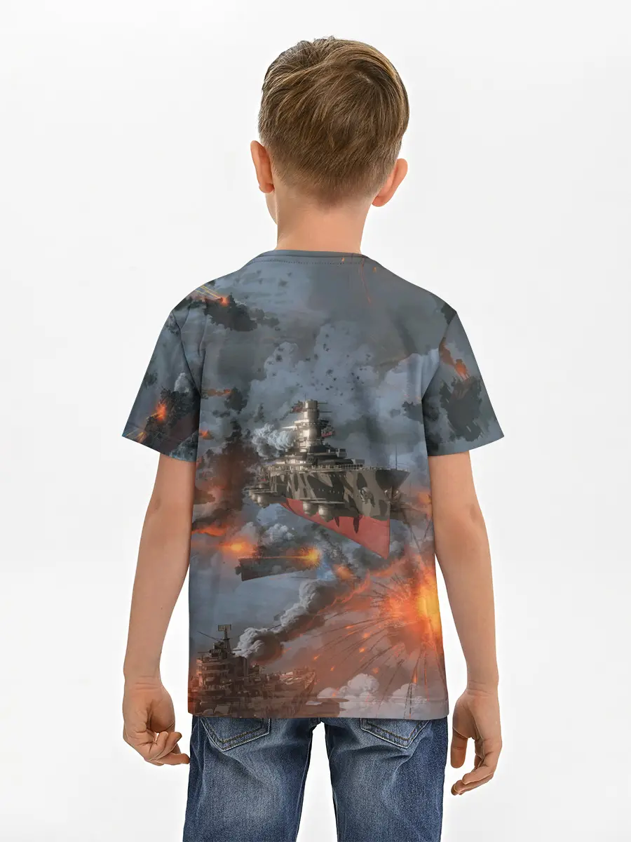 Детская базовая футболка / Стимпанк бой | Steampunk Ship