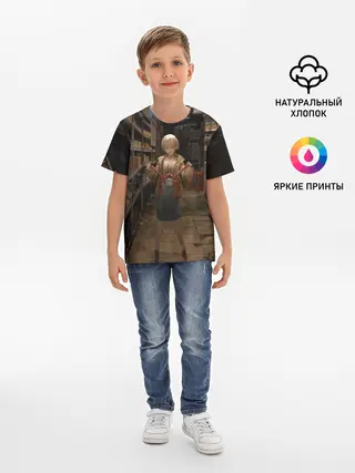 Детская базовая футболка / Girl with crab