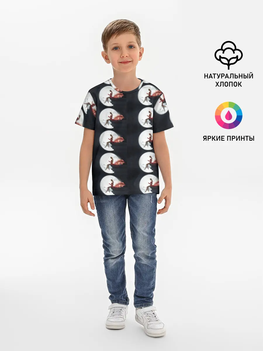 Детская базовая футболка / Лунная девушка