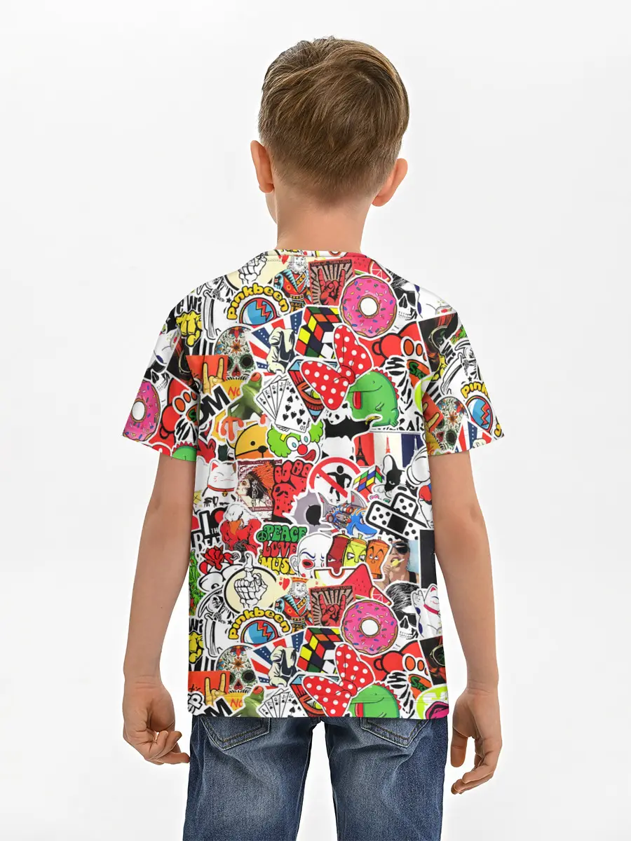 Детская базовая футболка / Sticker Bombing