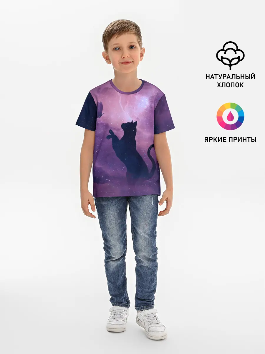 Детская базовая футболка / Star Cat
