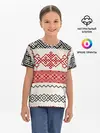 Детская базовая футболка / Славянский узор красно-черный