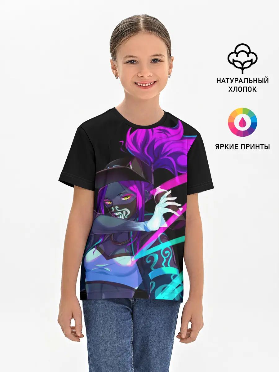 Детская базовая футболка / KDA. Akali