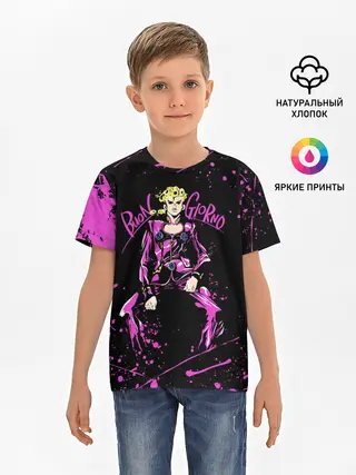 Детская базовая футболка / Кира джоджо фиолетовые брызги