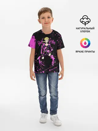 Детская базовая футболка / Кира джоджо фиолетовые брызги