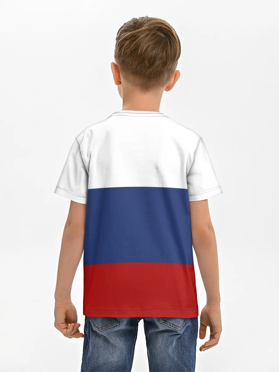 Детская базовая футболка / Россия Триколор