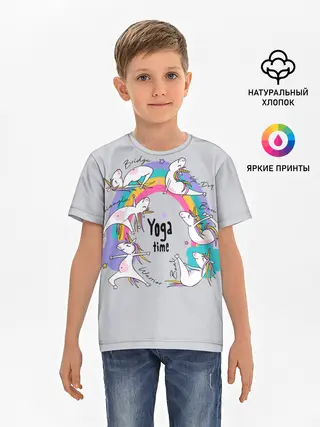 Детская базовая футболка / Yoga time