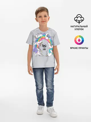 Детская базовая футболка / Yoga time