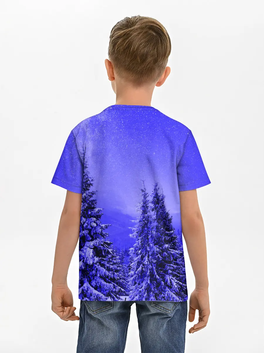 Детская базовая футболка / Зимний лес