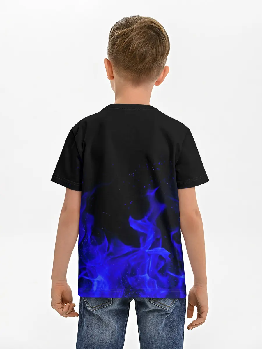 Детская базовая футболка / Синий Огонь