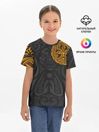 Детская базовая футболка / Polynesian tattoo