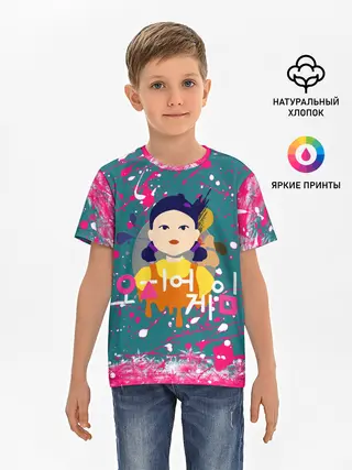 Детская базовая футболка / ИГРА В КАЛЬМАРА SQUID GAME КУКЛА