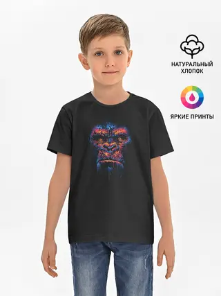 Детская базовая футболка / Colorful Gorilla