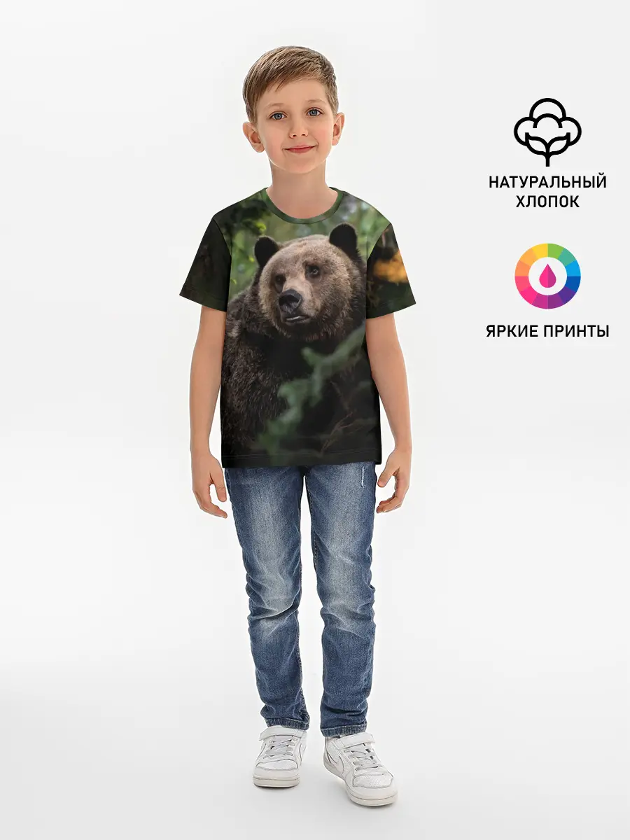 Детская базовая футболка / Медведь