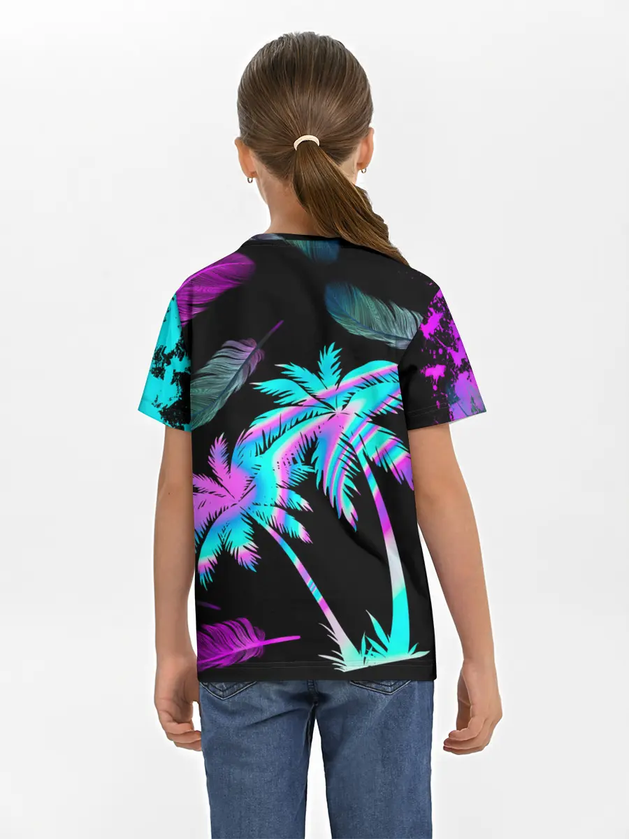 Детская базовая футболка / Неоновое лето