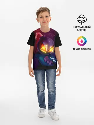 Детская базовая футболка / витти на темном фоне