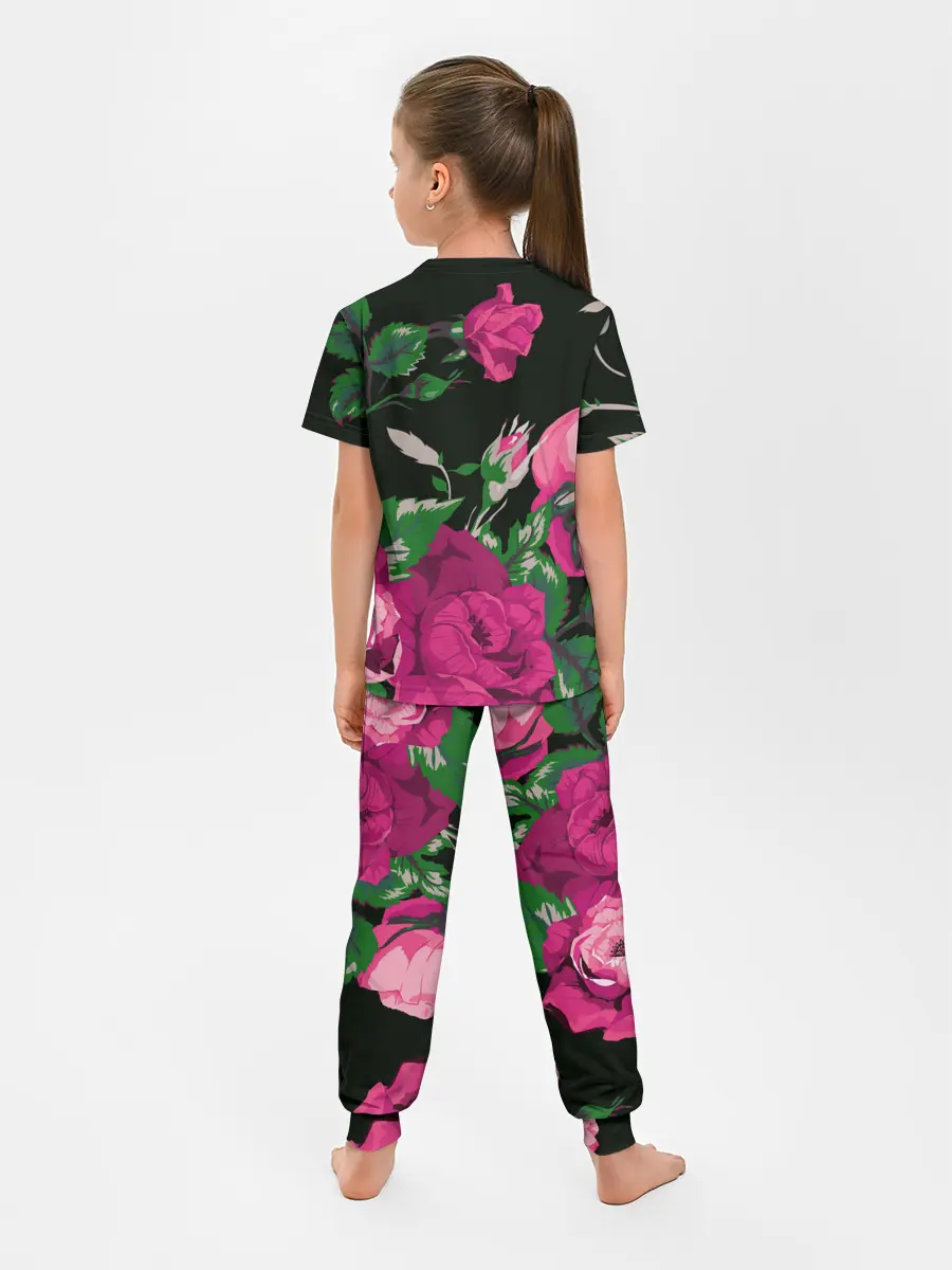 Детская пижама с брюками / Розы