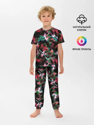 Детская пижама с брюками / Гранжевый абстрактный узор