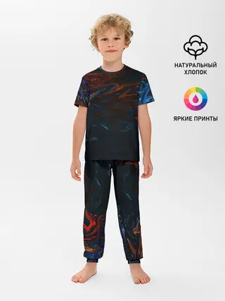 Детская пижама с брюками / Абстракция разводы красок