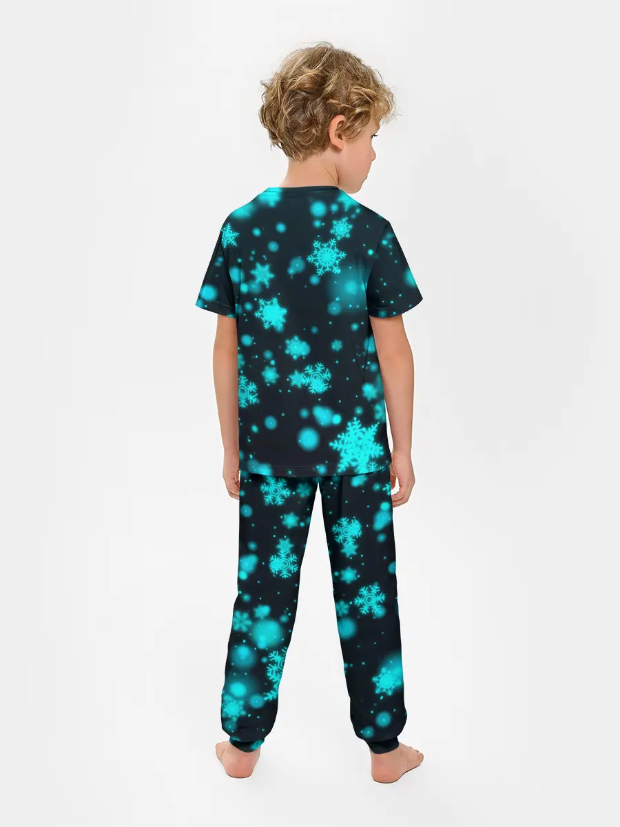 Детская пижама с брюками / Новогодний пингвин