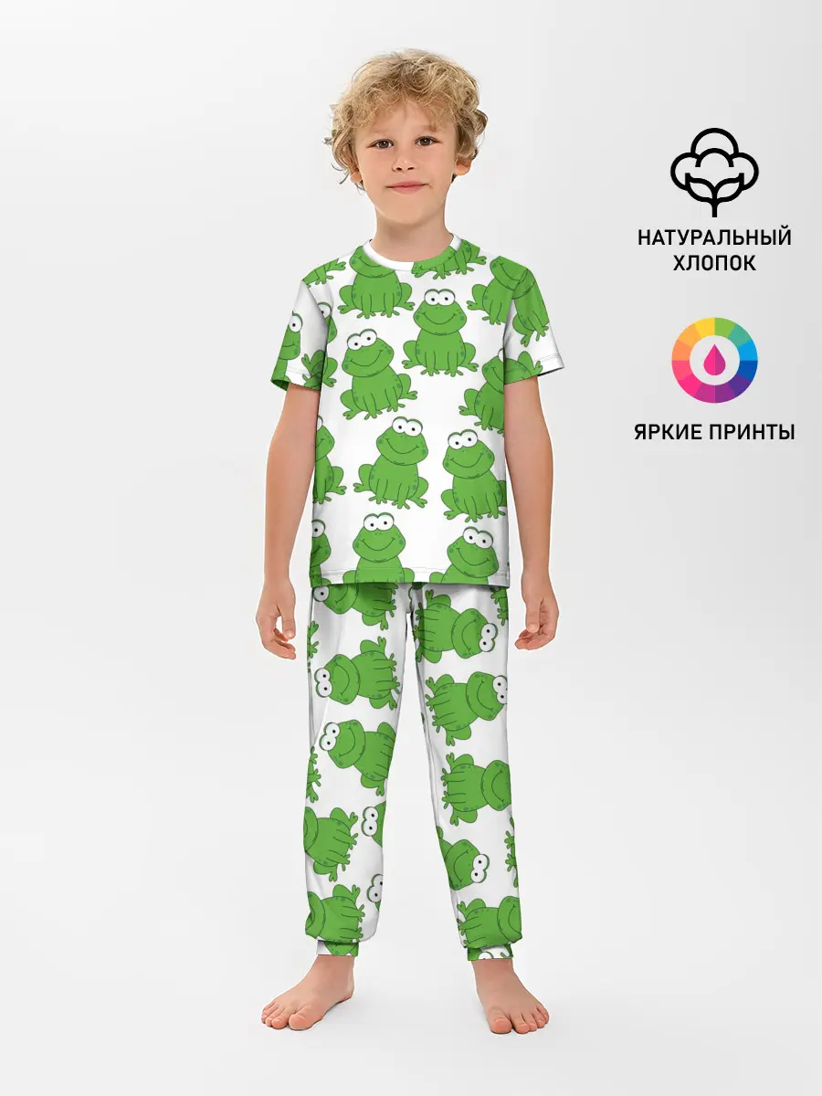 Детская пижама с брюками / Лягушки