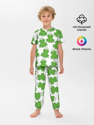 Детская пижама с брюками / Лягушки