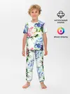 Детская пижама с брюками / Акварель, гортензии
