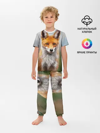 Детская пижама с брюками / рыжая лисица
