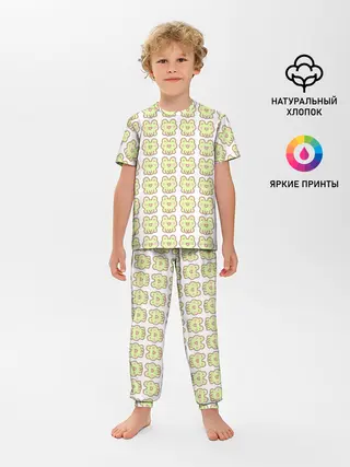 Детская пижама с брюками / милые лягушки