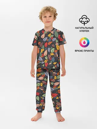 Детская пижама с брюками / Рисованная Осень