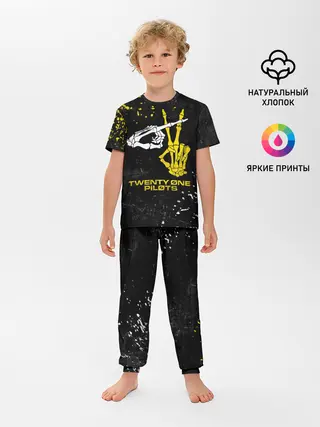 Детская пижама с брюками / TOP - Skeleton Clique