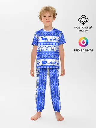 Детская пижама с брюками / AMONG US НОВОГОДНИЙ УЗОР