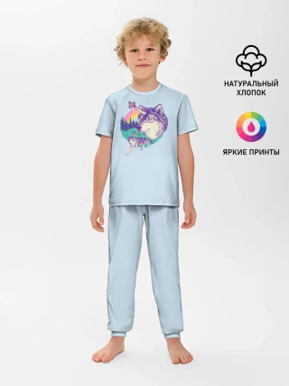 Детская пижама с брюками / Волк единорог
