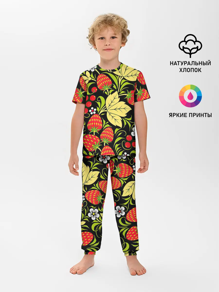 Детская пижама с брюками / Хохлома