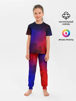 Детская пижама с брюками / НЕОНОВАЯ ГЕОМЕТРИЯ