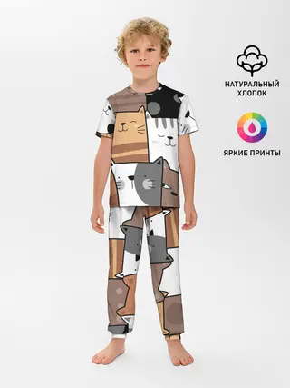 Детская пижама с брюками / КОТЕЙКИ | ПАТТЕРН