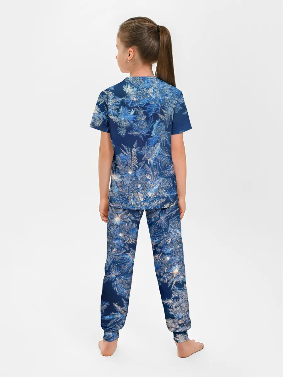Детская пижама с брюками / Снежинки макро snowflakes macro