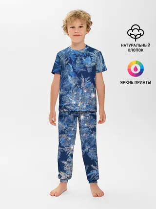 Детская пижама с брюками / Снежинки макро snowflakes macro