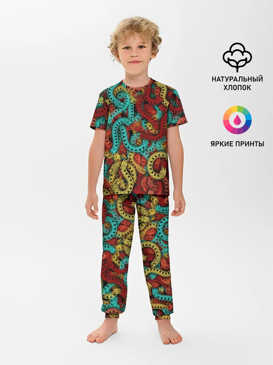 Детская пижама с брюками / Кетцалькоатли