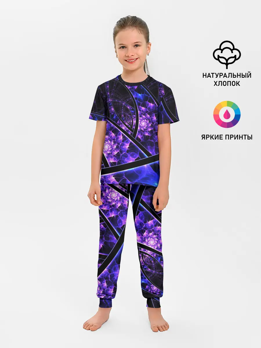Детская пижама с брюками / Фрактал линии