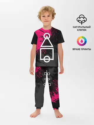 Детская пижама с брюками / Игра в кальмара | Логотип из интро