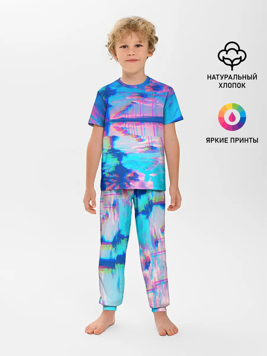 Детская пижама с брюками / ГАВАЙИ ГЛИТЧ