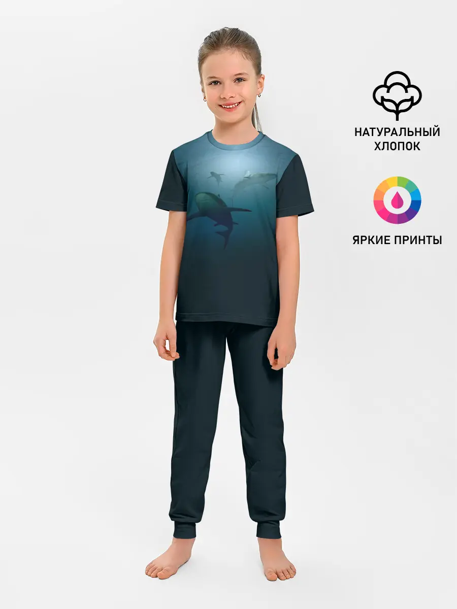 Детская пижама с брюками / Акулы