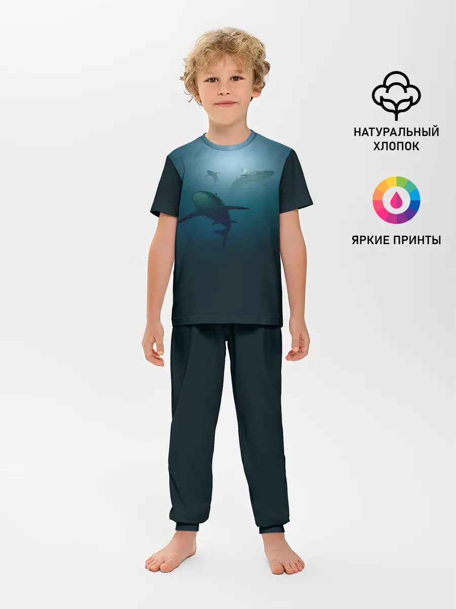 Детская пижама с брюками / Акулы