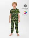 Детская пижама с брюками / Ярко зеленые славянские узоры